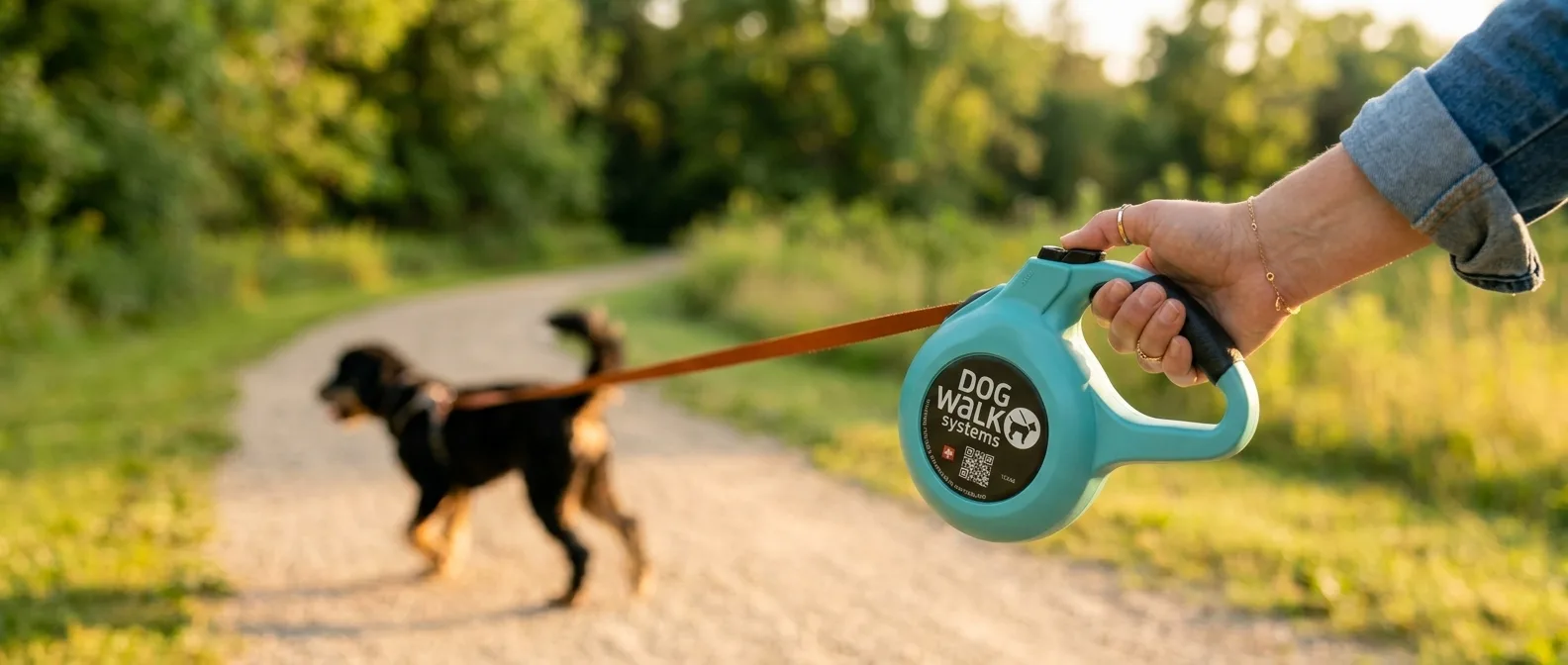 Spaziergang mit Hund an der SoftStar Rollleine