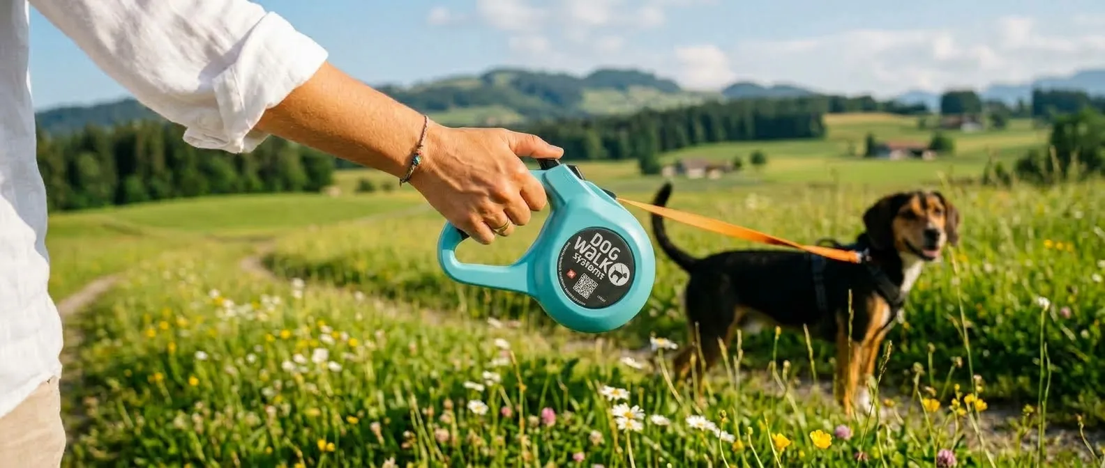 Spaziergang mit Hund an der SoftStar Rollleine