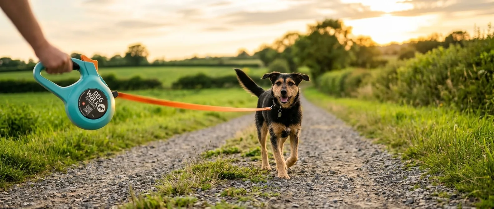 Spaziergang mit Hund an der SoftStar Rollleine